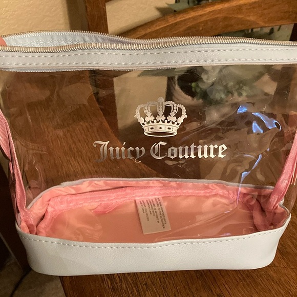 Juicy Couture 2 Piece Nested Travel Cosmetic Bag Set w/Toiletry Bottle NWT - Picture 4 of 14